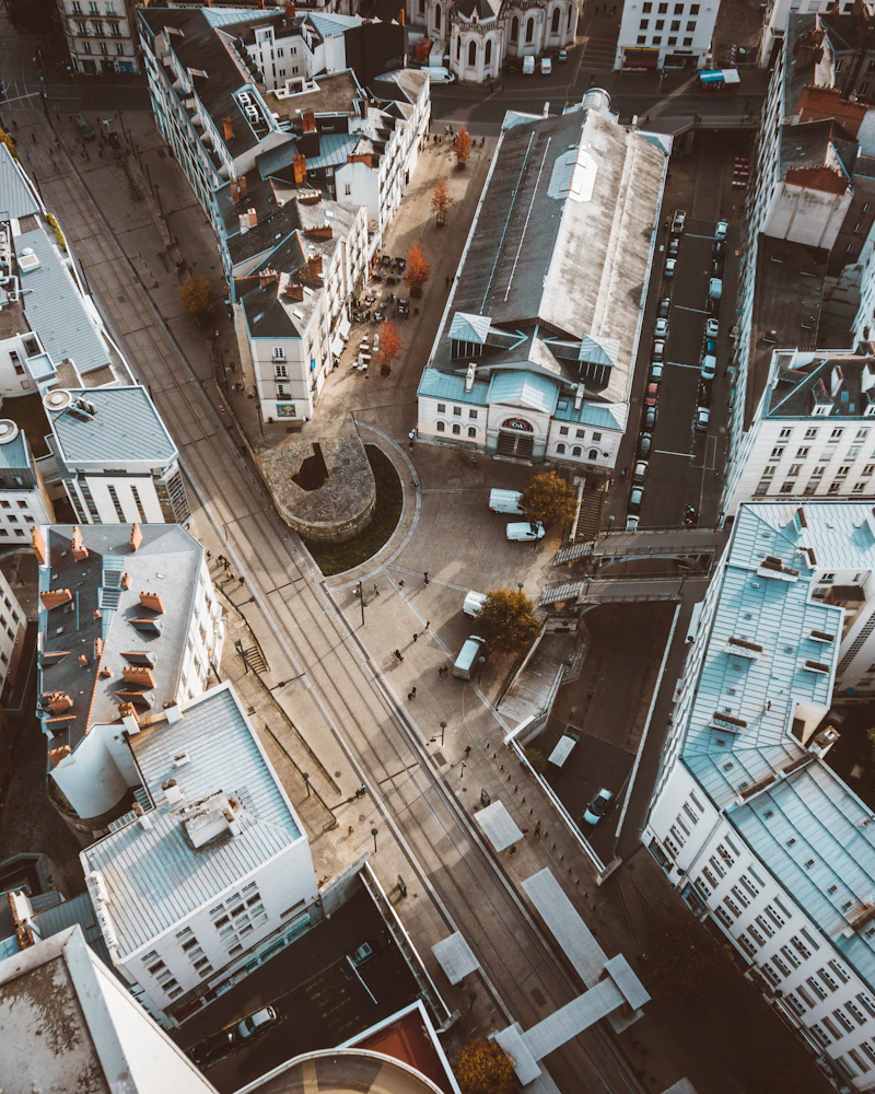 Vue aérienne de Nantes